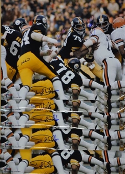 Lot of Five Signed Steel Curtain Photos 20x24 (Signed by 4)